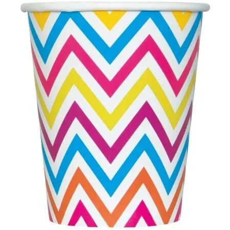 9oz Rainbow Chevron Paper Cups (8ct)