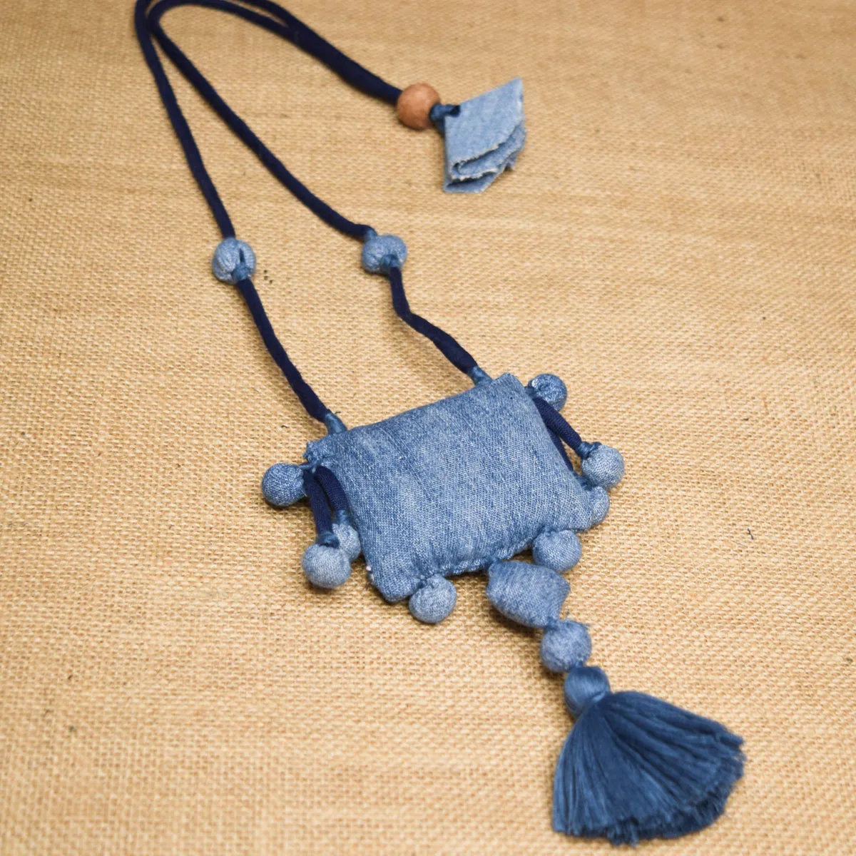 Apraudha- Upcycled Denim Necklace by Dwij