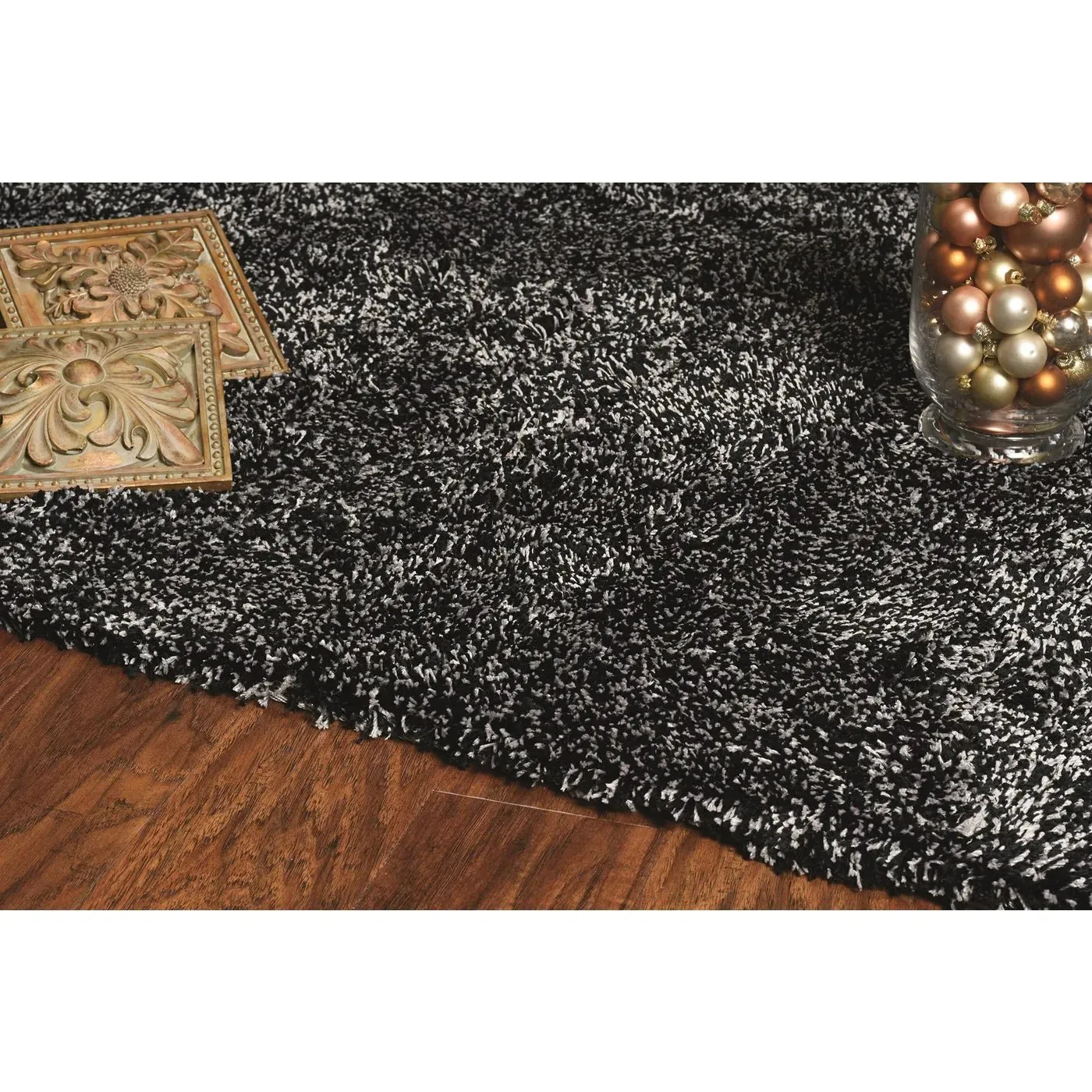 Bliss 1583 Shag Black Heather Rug