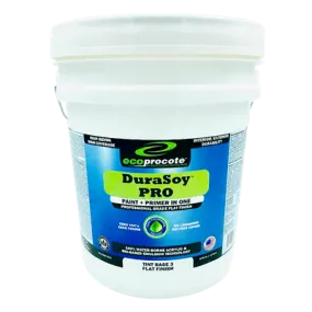 DuraSoy PRO Paint   Primer, Flat, Base 3, 5 Gal