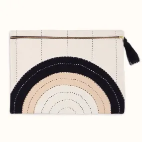 Eclipse Oversize Pouch Clutch in Neutrals