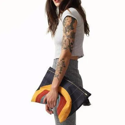 Eclipse Oversize Pouch Clutch in Rainbow