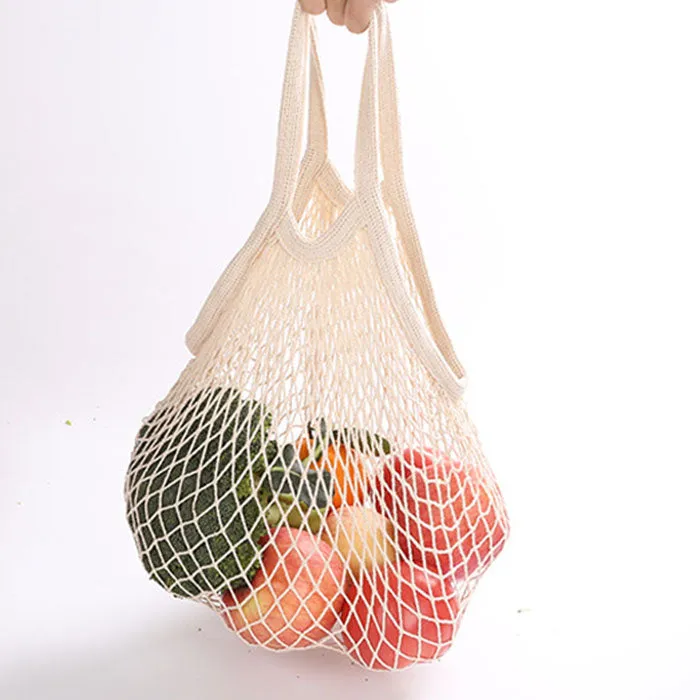 Eco Friendly Organic Fruit and Vegetable Mesh Net Grocery Tote Bag