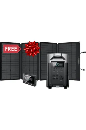 Ecoflow Delta Pro with Free 160W Solar Panel and Remote Control