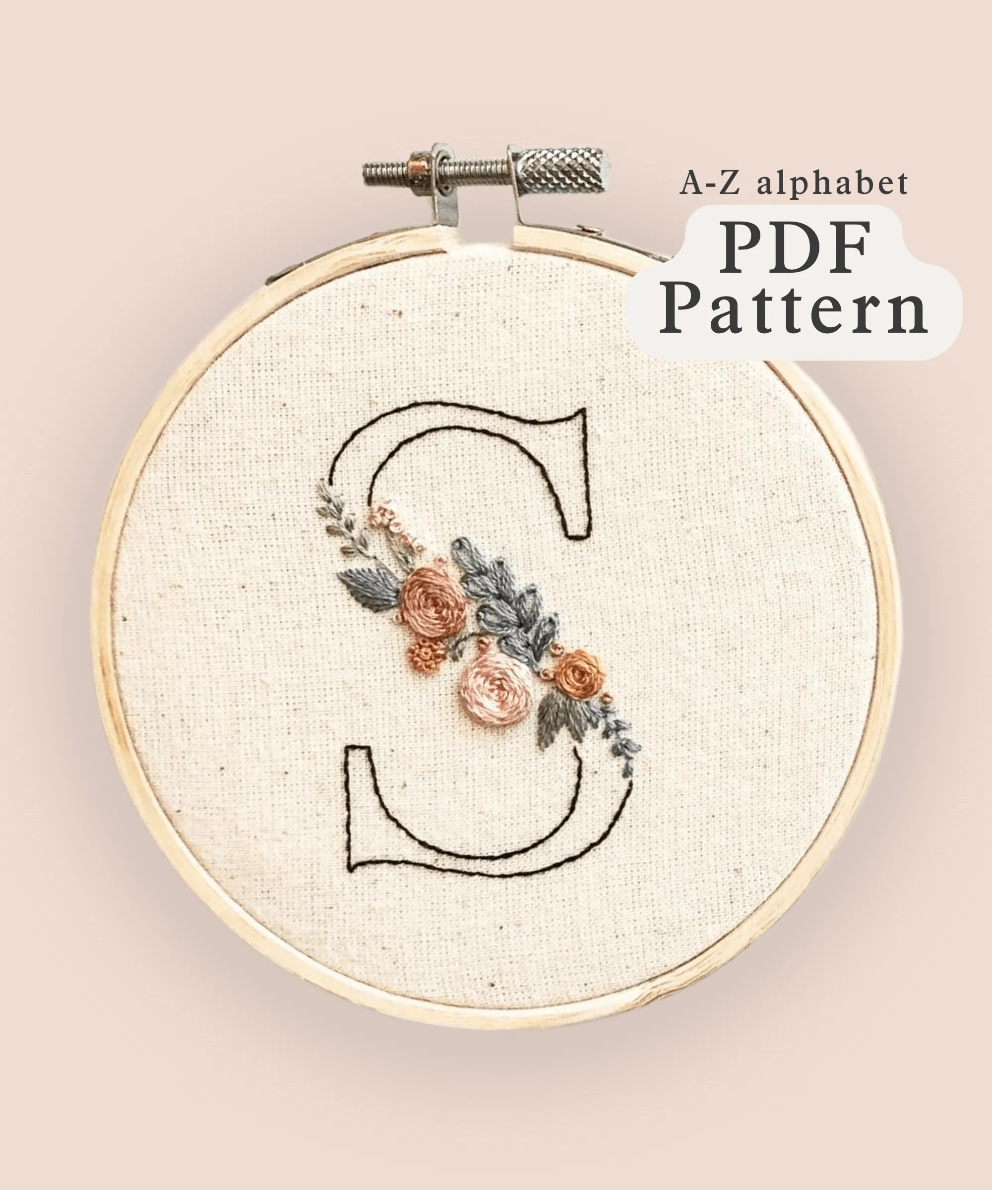 Floral Initial - A-Z Embroidery Patterns