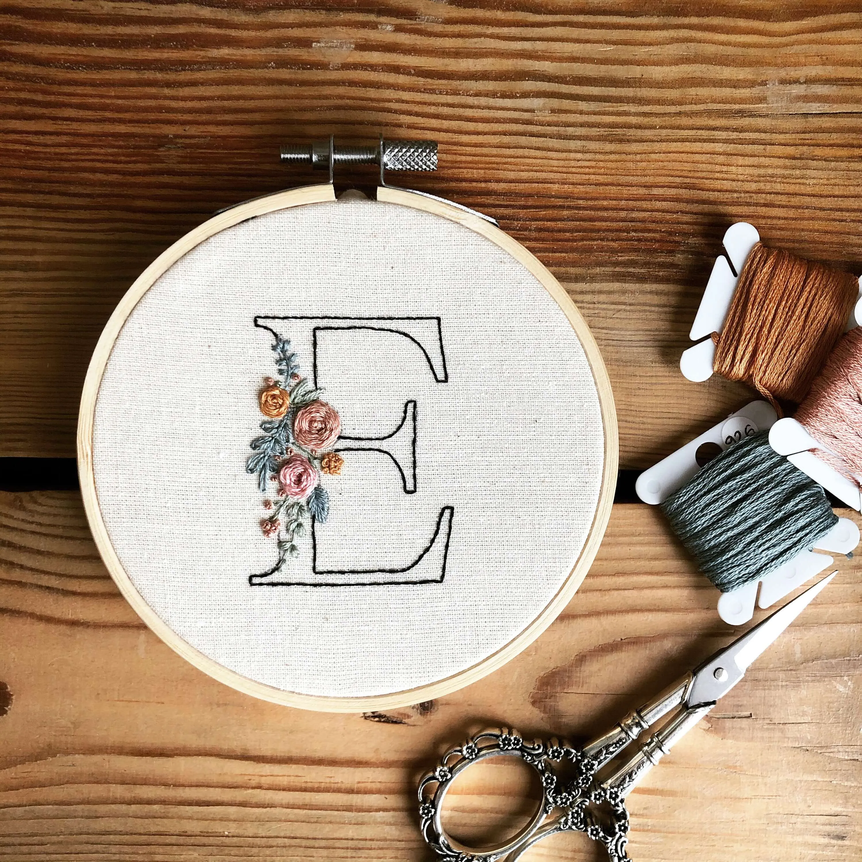 Floral Initial - A-Z Embroidery Patterns