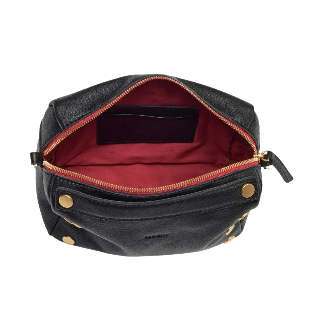 Hammitt Evan Crossbody SML - Black / Brushed Gold Red Zip