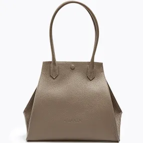 LEATHER BAG "AMAATA SIX" IN TAUPE