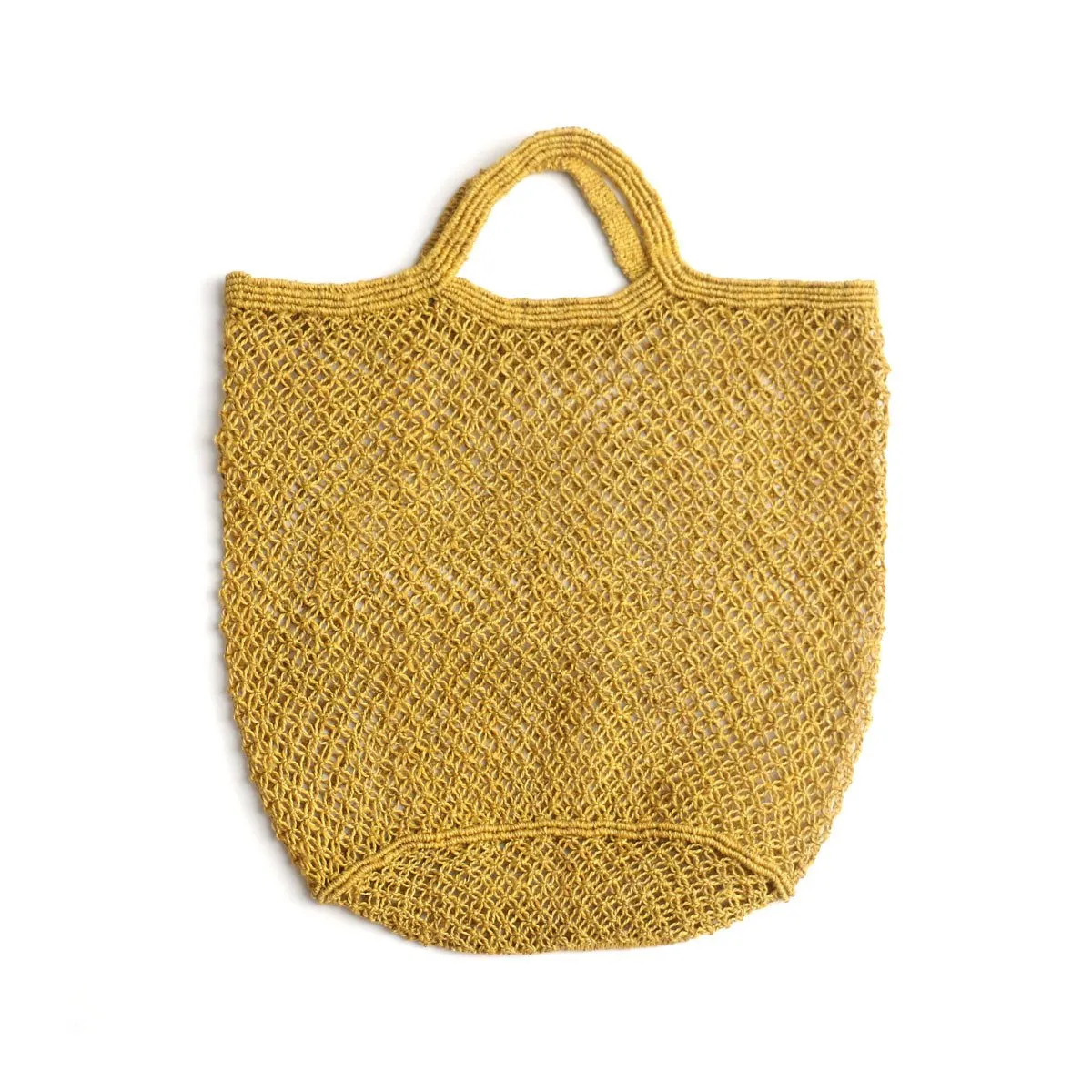 Ochre Jute Macrame Market Bag