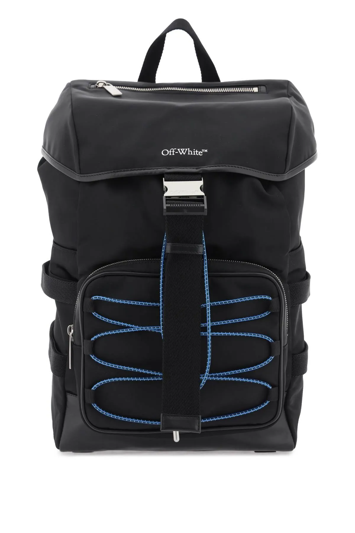 Off-white nylon backpack with logo