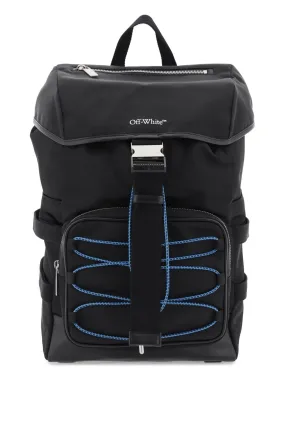 Off-white nylon backpack with logo