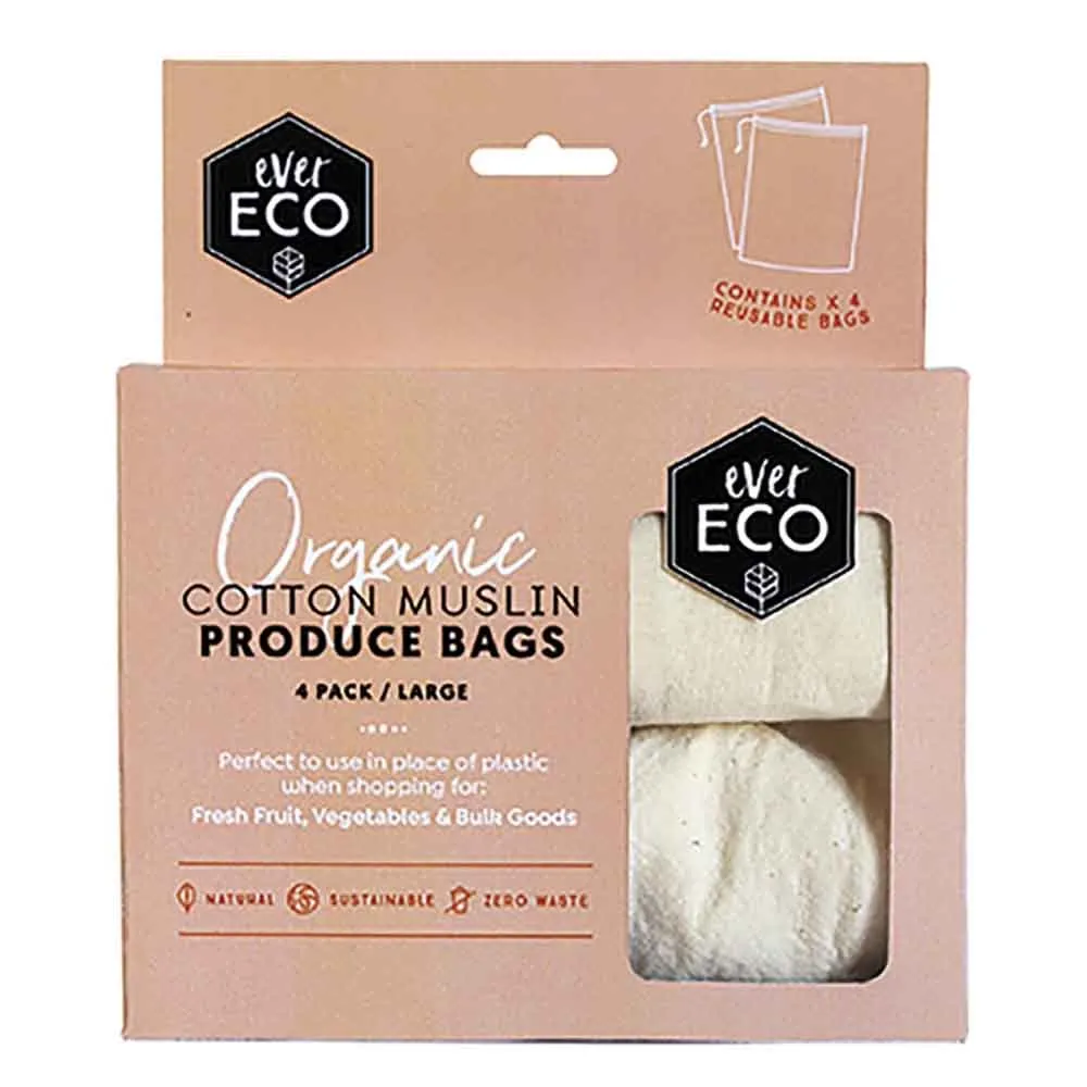 Organic Cotton Muslin Produce Bags