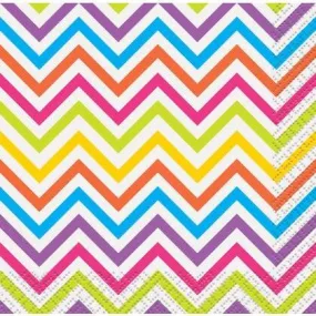 Rainbow Chevron Beverage Napkins