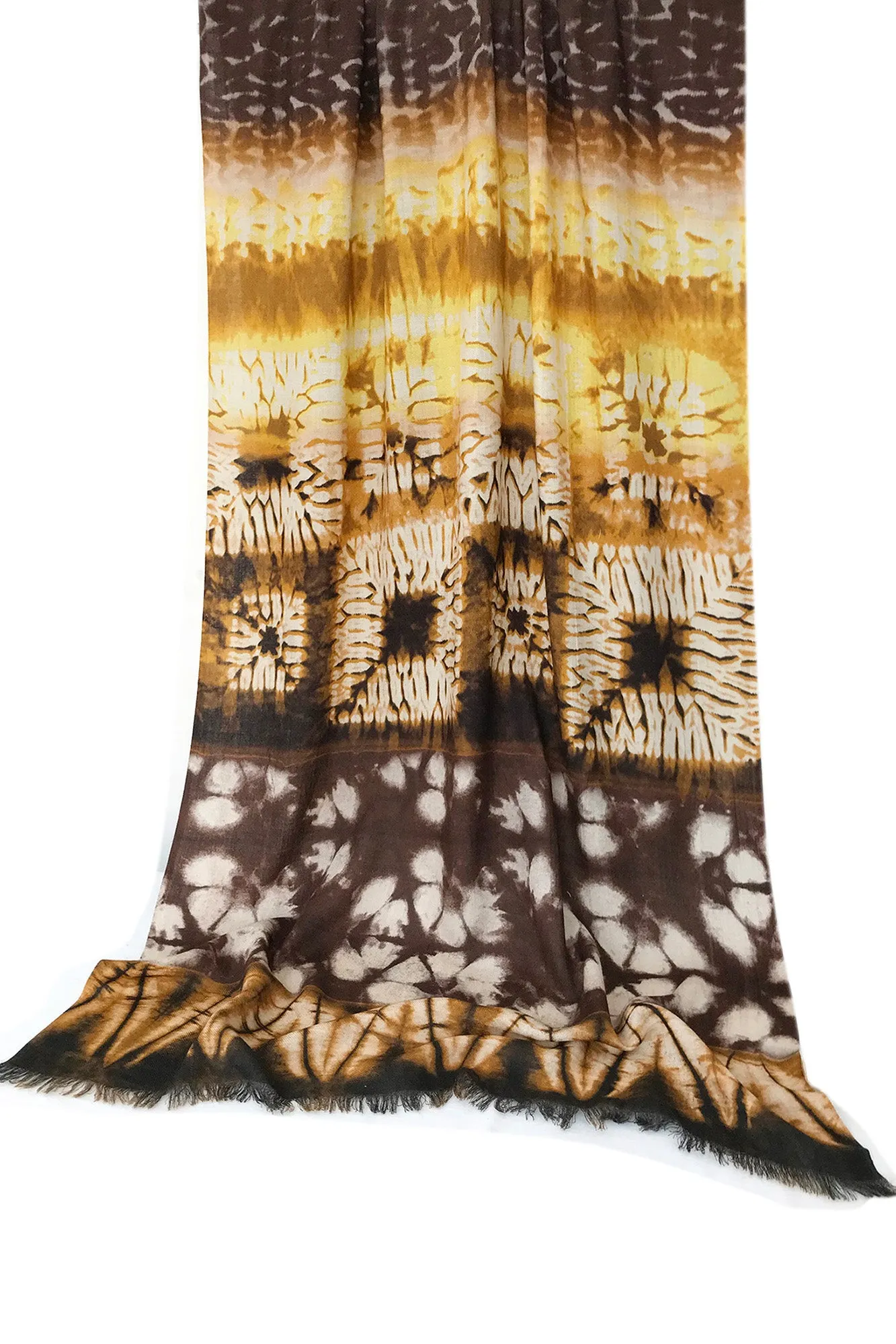 Silk Cashmere - Dimensional Tie & Dye Scarf